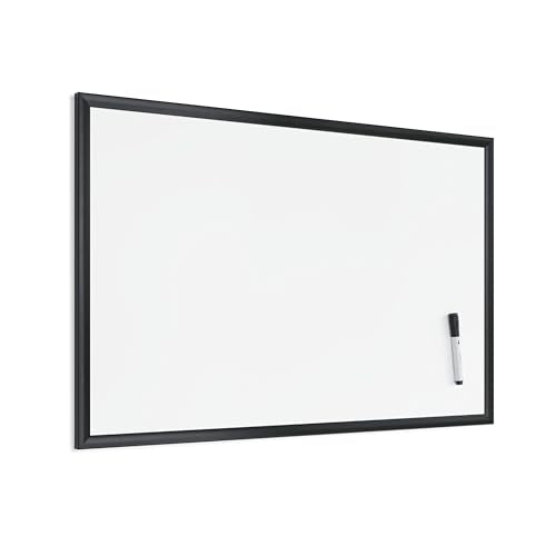 U Brands Magnetic Whiteboard 24" x 36", Black Wood Frame Dry Erase Board, Wall Mounted White Board for Office, Classroom, Home, Planning & Organization - size: 35"W x 23"H