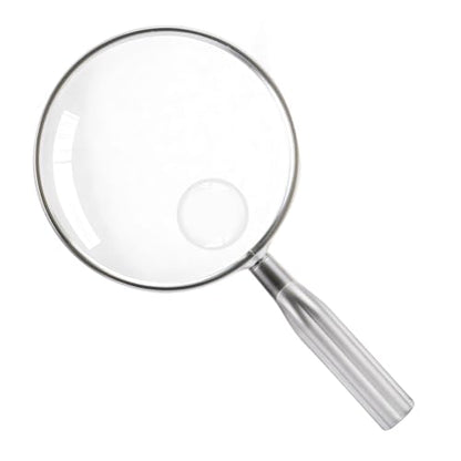 Lakei 10X Reading Magnifying Glass, 110mm Lens, Non-Slip Handle(Silver) - color: Silver, size: 110mm