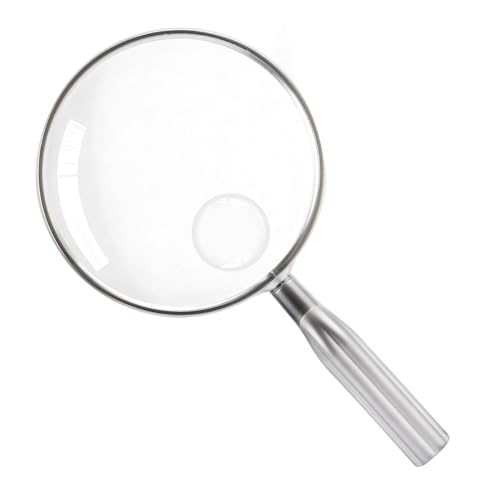 Lakei 10X Reading Magnifying Glass, 110mm Lens, Non-Slip Handle(Silver) - color: Silver, size: 110mm