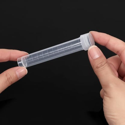 100PCS 10ml Plastic Small Vials with Screw Caps Vial Seal Cap Container Sample Tubes Cryotubes for School Educational