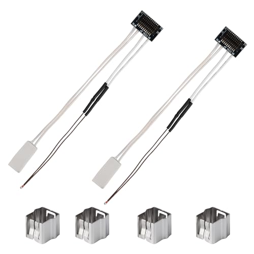 2 Pack Ceramic Heater and Thermistor Kit for Bambu Lab P1P/P1S, 24V 48W Ceramic Heater Cartridge, 300°C High Temp Sensor with Fixing Clip,3D Printer Replacement Parts