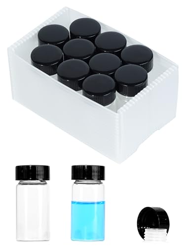 20ml Clear Small Glass Vials with Screw Caps for Essential Oil, 10 Pcs - size: 20ml-10pcs