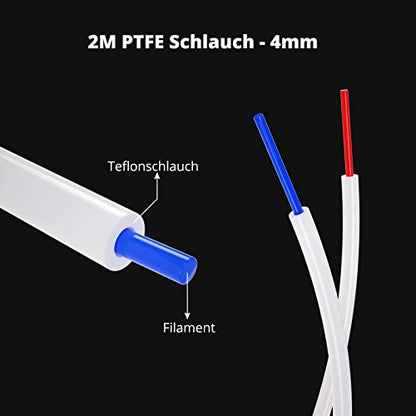 2M (6.56ft) PTFE Teflon Tube for 1.75mm Filament - color: PTFE Tube