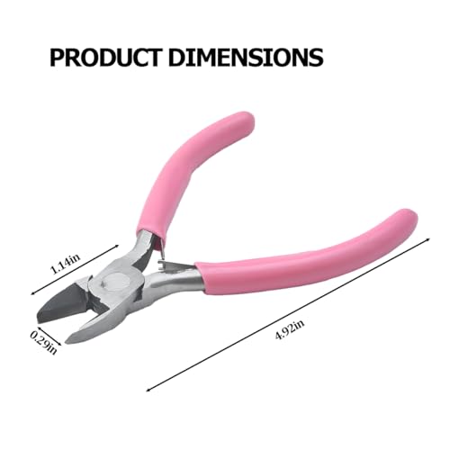 5 Inch Flush Wire Cutters for Electronics and Zip Ties, Pink - color: Pink