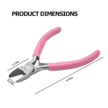 5 Inch Flush Wire Cutters for Electronics and Zip Ties, Pink - color: Pink