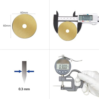 HEADLEY TOOLS Titanium Coated 60mm Rotary Cutter Blades 10 Pack Fits Olfa, Fiskars, Replacement Rotary Blade for Arts Crafts Sewing