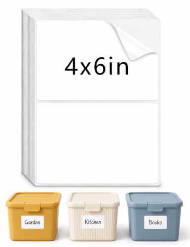 6x4 Removable Labels for Storage Bins, 100-Pack Blank Stickers
