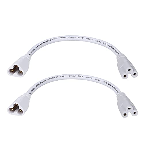 SinLoon UL-LP Certification T5 T8 LED Tube Connector Adapter Cable Wire 8.5 inch Male to Female End Extension Cord for Integrated LED Fluorescent Tube Light Bulb Lamp Holder (2-Pack 3Pin M/F)