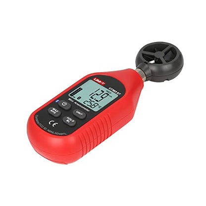 UNI-T Digital Anemometer UT363BT Handheld Wind Speed Meter Wind Chill Air Temperature Gauge -14° ~122°F /-10°C~50°C for HVAC Shooting Drone with LCD Backlit Max/Avg Data Hold - size: UT363BT