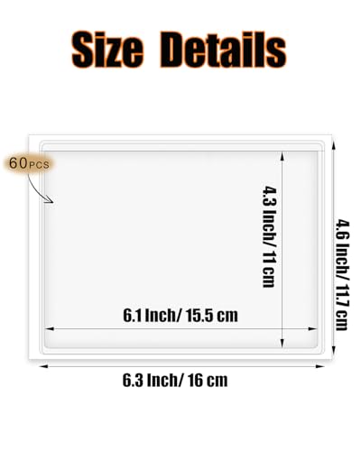 60 Pack Clear Self Adhesive Label Pockets, Label Holders Index Card Pockets Card Holder Shelf Label Holder for Organizing and Protecting (4 x 6 inches) - size: 4 x 6 inches