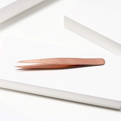 Tweezerman Stainless Steel Point Tweezer for Eyebrows Rose Gold - color: Rose Gold