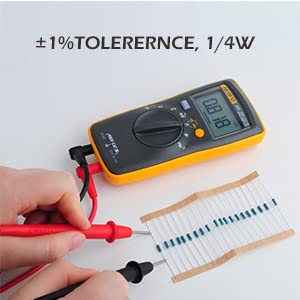 1460Pcs 1/4W 73 Values 1% Precision Metal Film Electronic Resistor Assortment Kit Set 1ohm-1Mohm for Arduino