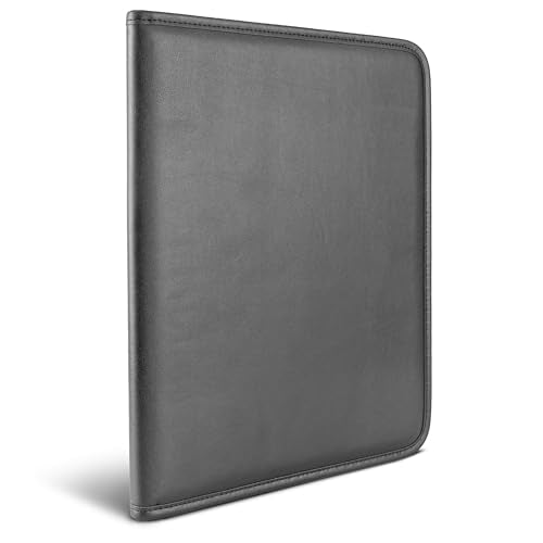 Samsill Professional Padfolio - Faux Leather Portfolio Folder for Men and Women, Leather Padfolio with 8.5 x 11 Writing Pad, Resume Portfolio Folder, Functional Business Portfolio for Meetings and Interviews, Black - size: Letter - 8.5 x 11 inches, style: