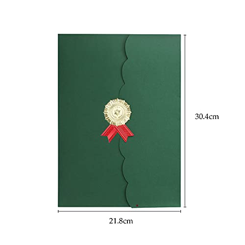 5Pcs Certificate Holders Diploma Covers A4 Letter Size Graduation Certificate Covers Navy Blue Red Diploma Document Holders for Diplomas Awards Certifications Employee Appreciation 8.5 x 11 - color: Green