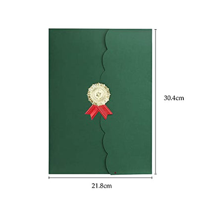 5Pcs Certificate Holders Diploma Covers A4 Letter Size Graduation Certificate Covers Navy Blue Red Diploma Document Holders for Diplomas Awards Certifications Employee Appreciation 8.5 x 11 - color: Green