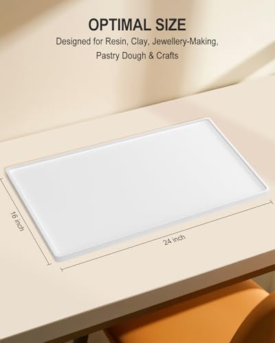 Silicone Art Mat for Crafts, 16" x 24" Waterproof Non-Slip Painting Mat - color: White, size: 16" x 24"