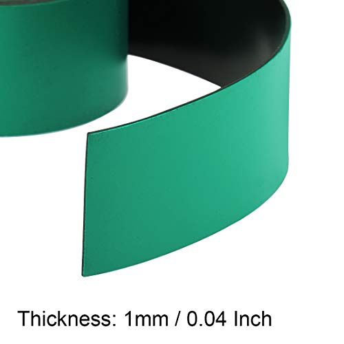 uxcell Dry Erase Magnetic Strip 1 Inch x 3.3 Feet Magnetical Sheet Labels Stickers Writable Green for Whiteboards Refrigerator and Crafts - color: Green