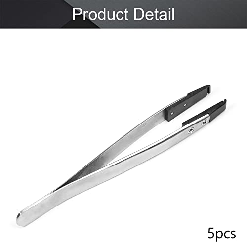 Utoolmart 5Pcs ESD-250 Precision Anti-Static Carbon Fiber Tweezers, Stainless Steel Tweezers for Craft Jewelry Electronics - color: 5pcs, size: ESD-250