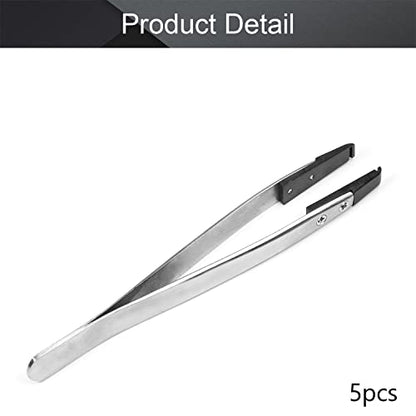 Utoolmart 5Pcs ESD-250 Precision Anti-Static Carbon Fiber Tweezers, Stainless Steel Tweezers for Craft Jewelry Electronics - color: 5pcs, size: ESD-250