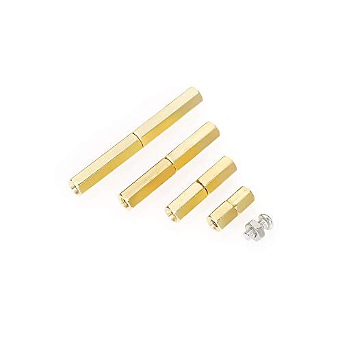 180 Pieces M2.5 Male Female Hex Brass Spacer Standoff Screw Nut Bolt Motherboard Assortment Kit