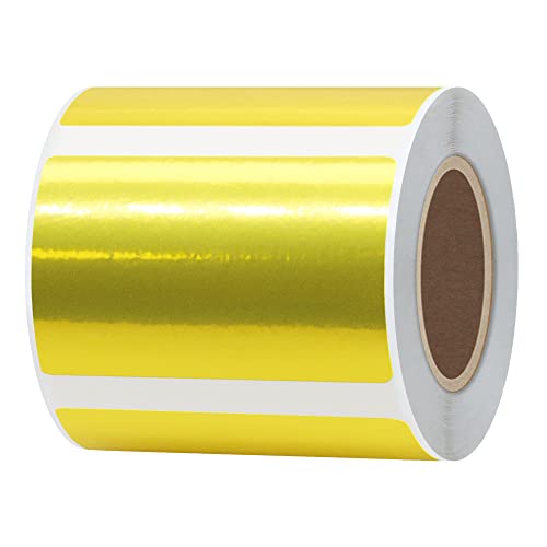 Hybsk 50x30mm Portable Printer Label Paper Multi-Purpose Tear Resistant Direct Thermal Labels Self-Adhesive Stickers Compatible with P50 Label Maker (50x30mm,Gold Label,4 Rolls) - color: Gold, size: 4 Rolls