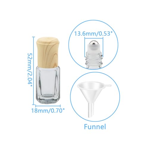 3mL Glass Roller Bottles for Essential Oils, Roller Ball Applicator - color: Black
