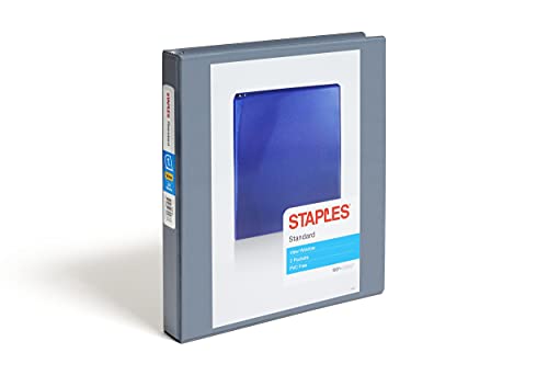 Staples Standard 1" 3-Ring View Binder, Gray - color: Gray, size: 1-Inch, style: 1 Pack