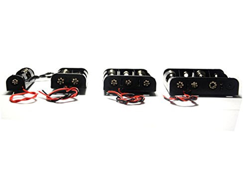 (Pack of 4 AA Battery Holder Bundle: Single 1AA 2AA Battery Holder, 3AABattery Holder with Wire, 4AABattery Holder with Leads Wires