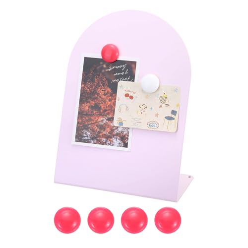 PATIKIL Magnetic Bulletin Board Pink with 4 Pink Magnets Metal Board - color: Pink/Pink