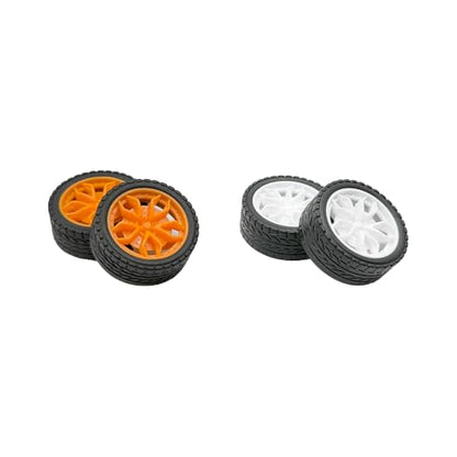 20PCS Model Toy Wheel RC Car Rubber Tire Wheel with 10PCS Shaft Round Axles for for DIY Model Toy RC Car Truck Robot Boat Helicopter Parts (White) - color: White