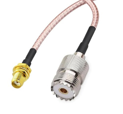 Handheld Antenna Cable for Wouxun Baofeng Quasheng Linton - Adapter for UHF Base and Mobile Antennas - SMA Female to UHF SO-239 Female Connectors 6'' Pack of 2