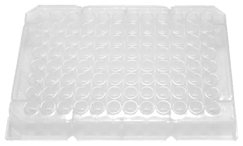 Caplugs Evergreen 290-8350-03F M9 Series, 96-Well Non-sterile Flat Bottom Plates No Lid, 100 Pack, Natural, Polypropylene, Well Volume 0.37 mL, Cell Cultures, Assays, PCR (290835003FE1) - style: Flat Bottom - 0.37 mL