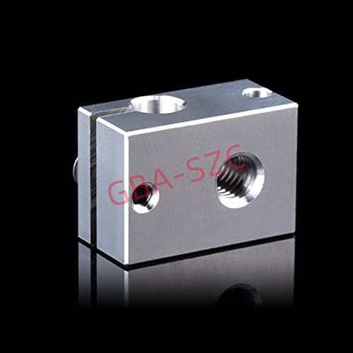 2PCS V6 Heater Block:Aluminum Heating Block with Silicone Sock, Compatible with V6 Hotend, V6 Heatbreak, PT100 Sensor/Cartridge Sensor, Prusa i3 MK3/MK3S - color: Heatblock-V6 2PCS