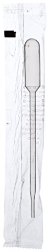 Globe Scientific 137038 LDPE Graduated Transfer Pipet, Large Bulb, Sterile, Individually Wrapped, Cellophane Pack, 145mm Length, 5.0mL Capacity (Case of 400)