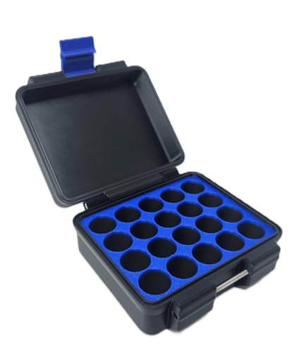 3D Printed - 3ml Vial Storage Case - Freezer Safe Hard Shell Peptide Case for Home, Fridge, Travel (Black/Blue, 20 3ml Vials) - color: Black/Blue, size: 20 3ml Vials
