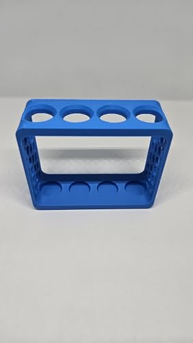 Aquatic Water Quality Testing Tube Holder with 4CT 10ml Test Tubes 5ml Markings - Plastic Durable Rack, 4 Tubes Variation (Blue Rack) - style: Blue Rack