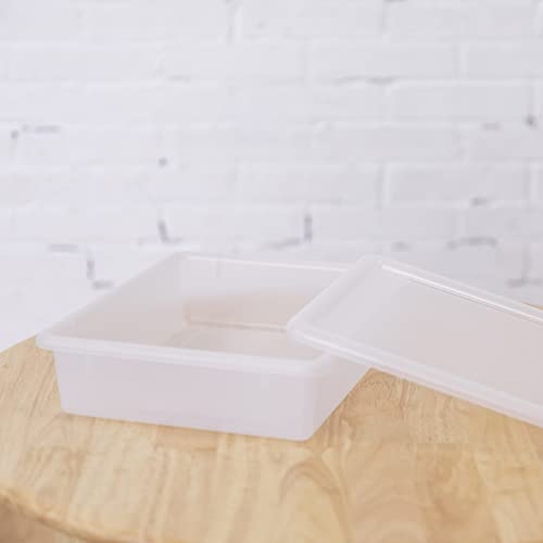 ECR4Kids Letter Size Tray Organizer with Lid, Small, 10-Piece, Clear - color: Clear