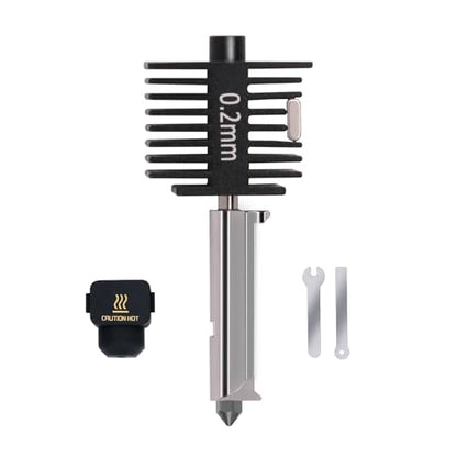 A1 Mini, A2L Upgrade Hotend Kit, 3D Printer Print Head Hot End Heating Block Kit with 0.2mm Hardened Steel Nozzle and Silicone Socks for Bambu Lab A1/A1 Mini/A2L - size: 0.2mm, style: 1 Pack