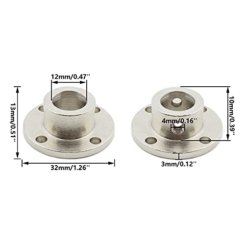 5 Pack Flange Coupling Connector, TTZEZE Rigid Guide Steel Model Coupler Accessory, Shaft Axis Fittings for DIY RC Model Motors,High Hardness Coupling Connector with Set Screws and Wrench (12mm(1/2")) - color: 12mm(1/2")