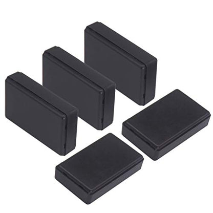 Zulkit 5Pcs Project Boxes ABS Plastic Electrical Project Case Power Junction Box Black 2.28 x 1.38 x 0.59 inch (58 x 35 x 15 mm) - color: 5 PCS, size: 2.28" x 1.38" x 0.59"