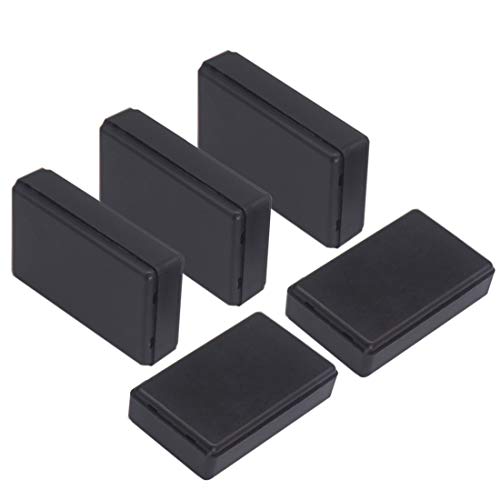 Zulkit 5Pcs Project Boxes ABS Plastic Electrical Project Case Power Junction Box Black 2.28 x 1.38 x 0.59 inch (58 x 35 x 15 mm) - color: 5 PCS, size: 2.28" x 1.38" x 0.59"