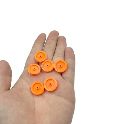 30PCS 2mm Hole Plastic Pulley Wheel Belt Pulley Drive Pulley with Rubber Band Transmission Belt Pulley Belt for DIY Model Toy RC Car Truck Robot Airplane Parts (Orange 17mm Diameter, 2mm Hole) - style: Orange 17mm diameter