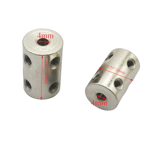 5Pcs 4mm to 4mm Shaft Coupler Connectors,Steel Coupler Rigid Couplings Adapter with Screws for CNC Machine 3D Printer RC Motor Accessories and DIY - size: 4mm to 4mm