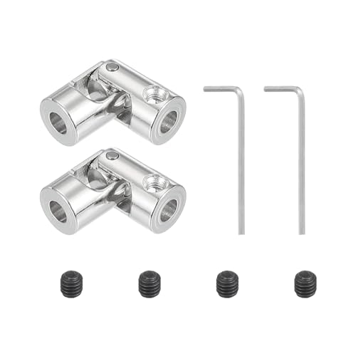 PATIKIL Rotatable Universal Steering Shaft 4mm to 4mm Inner Dia, 2 Pcs U Joint Shaft Coupling U Joints Coupler Connector Accessories with M3 Screws Spanner for Motor Model Robots - size: 4mm-4mm