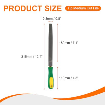 HARFINGTON Tip Medium Cut File 8" Double Cut Teeth High Carbon Steel Hand Rasp File with Plastic Handle for Metal Wood Deburring Removing - size: 8", style: Medium