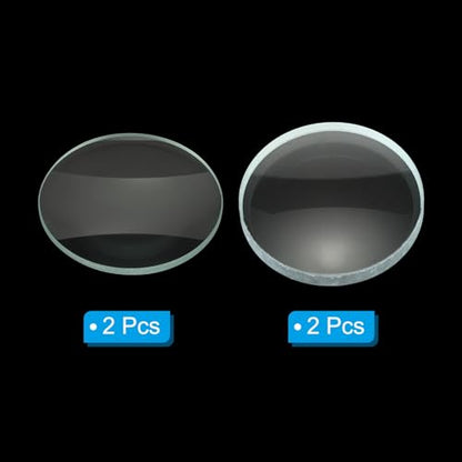PATIKIL Convex Lens, 150-150mm Focal Length 50mm (1.97") Diameter Round Glass Magnifying Telescope Lens Trial Set Ground Edge for Lab Physics Class Optics, 4 Pcs - size: 150/-150mm FL, 50mm Dia.
