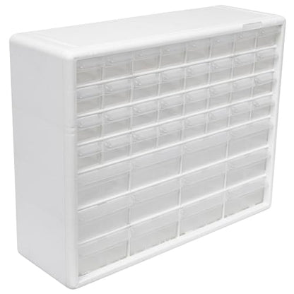 Akro-Mils AWS143630040G Wire Bin Shelving System with 9 Shelves and Green Shelf-Max Bins, 36-Inch x 14-Inch x 74-Inch, Chrome - color: White, size: 44 Drawer, style: 1 Pack