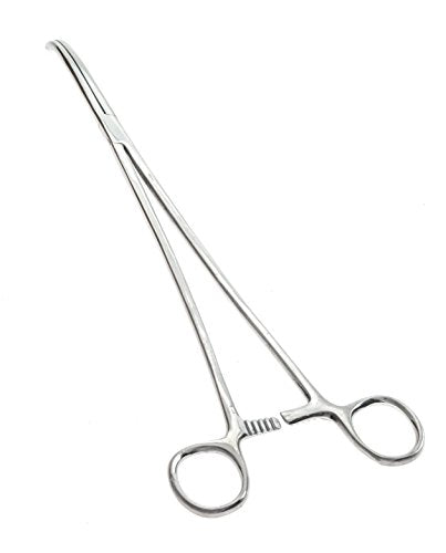SE 16-Inch Stainless Steel Curved Forceps - Self-Locking, Serrated Tip for Precision Grip and Clamping - Perfect for Crafting, Fishing Tasks, Jewelry Making, and More! -616FC - size: 16", style: Curved
