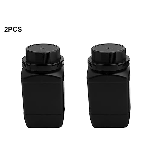 Othmro 2Pcs Plastic Bottles Lab Chemical Reagent Containers 500ml/17oz Wide Mouth Square Sample Storage Sealing Bottles Black with Anti-theft Cap for Food Store - color: 2Pcs 16oz