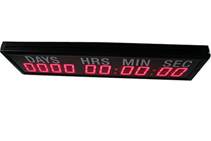 AZOOU 2.3-Inch 10 Digits Red LED Timer Countdown/Up Wall Mounted Clock with Days Hours Minutes Seconds